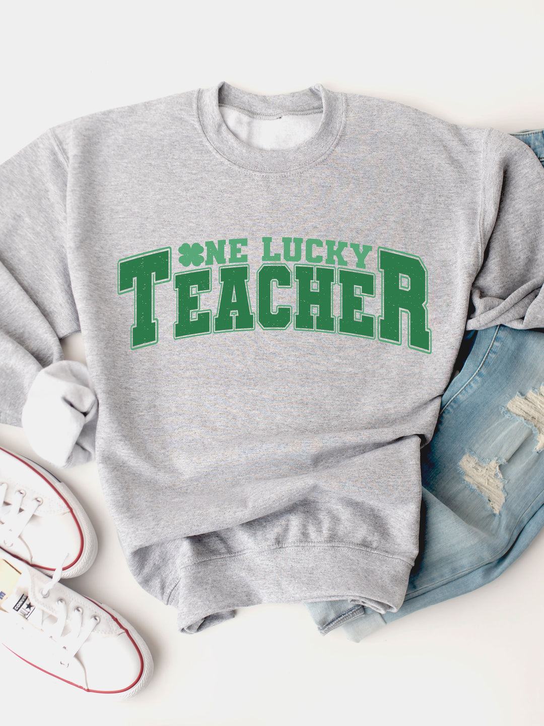 One Lucky Teacher Graphic Sweatshirt