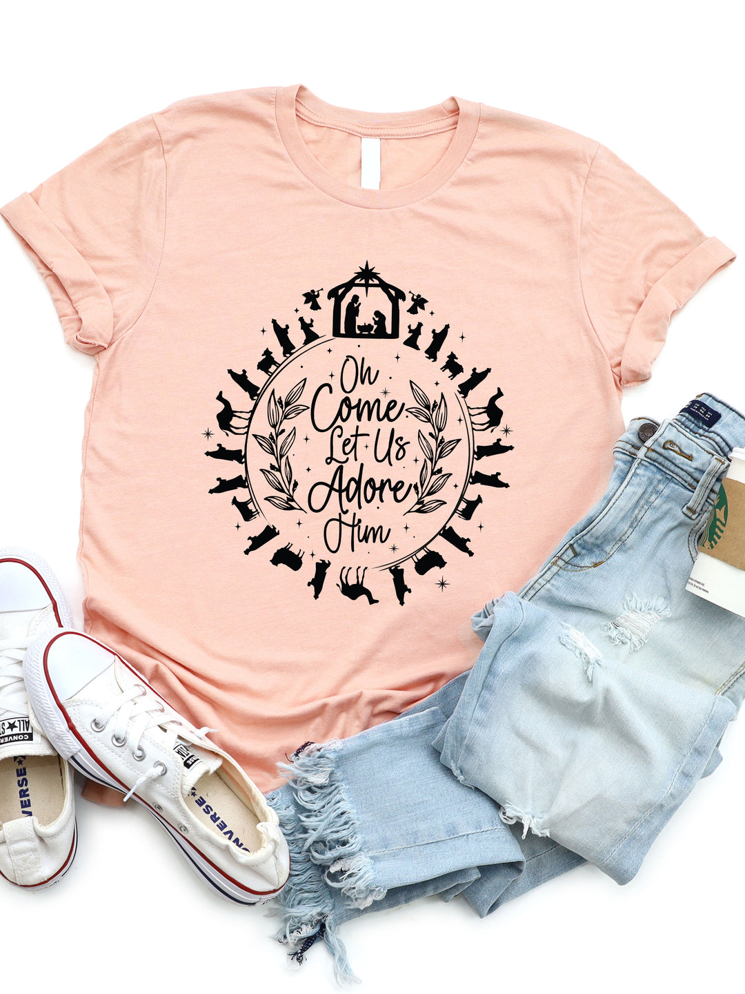 Ornament Come let us Adore Him Graphic Tee