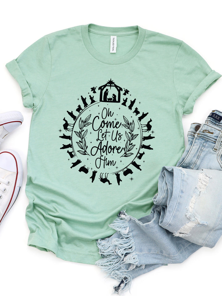 Ornament Come let us Adore Him Graphic Tee