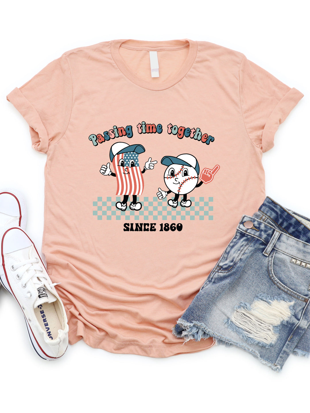 Passing time together Baseball Graphic Tee
