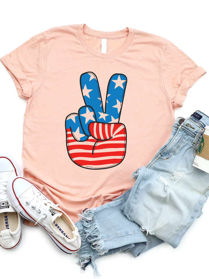 Flag Peace Sign Graphic Tee