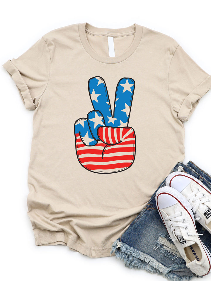 Flag Peace Sign Graphic Tee