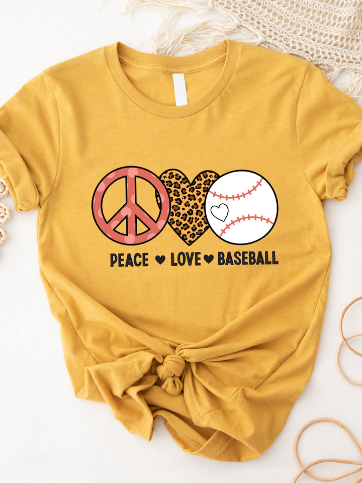Peace Love Baseball Graphic Tee