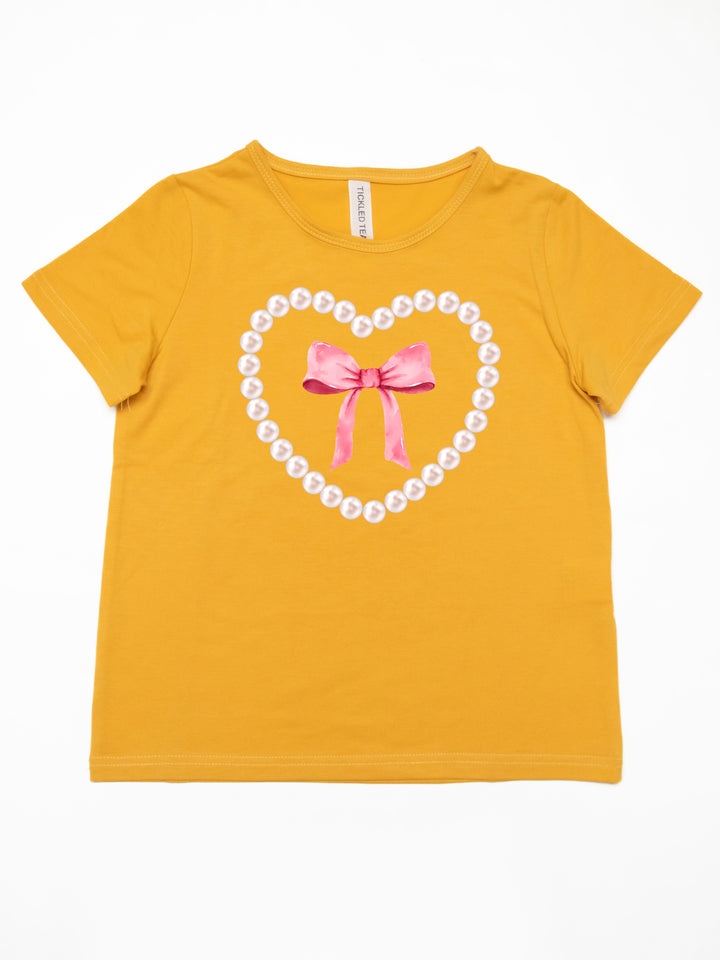 Pearl Heart & Pink Bow Kids Graphic Tee