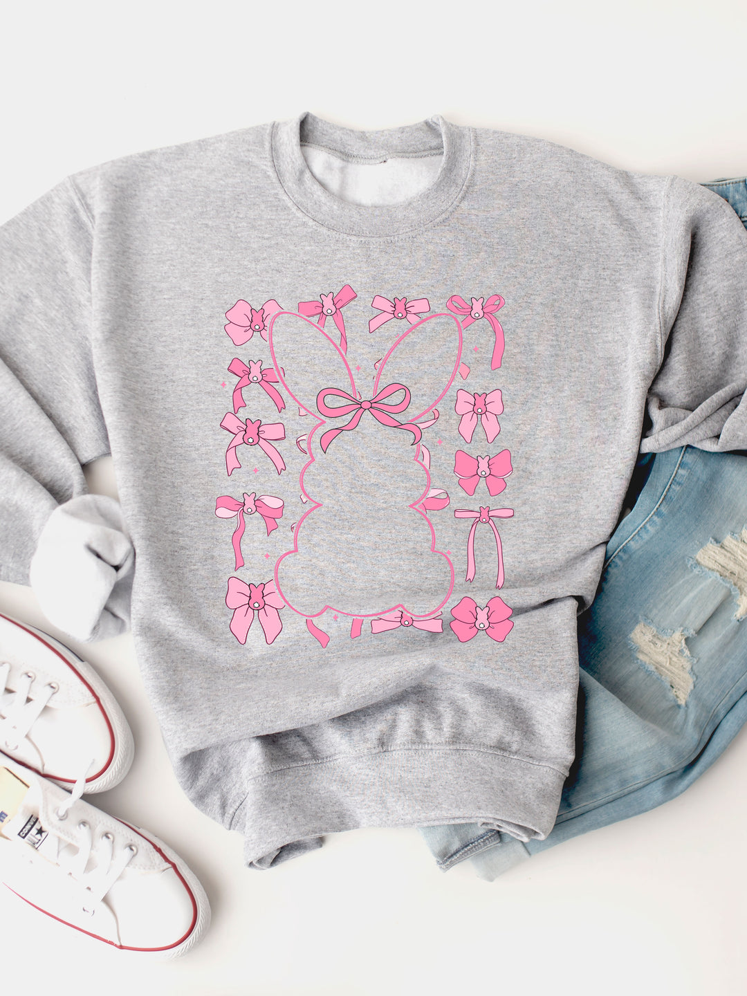 Bunnies and Bows Coquette Graphic Sweatshirt