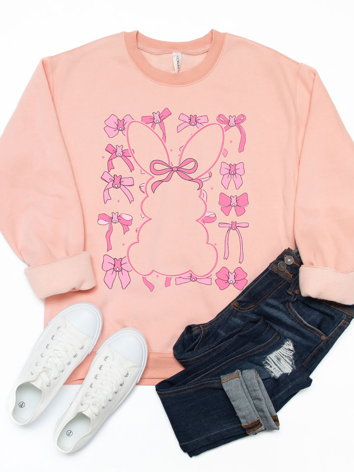 Bunnies and Bows Coquette Graphic Sweatshirt