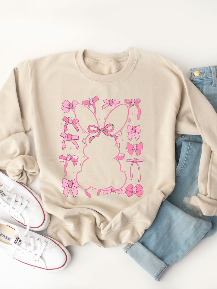 Bunnies and Bows Coquette Graphic Sweatshirt