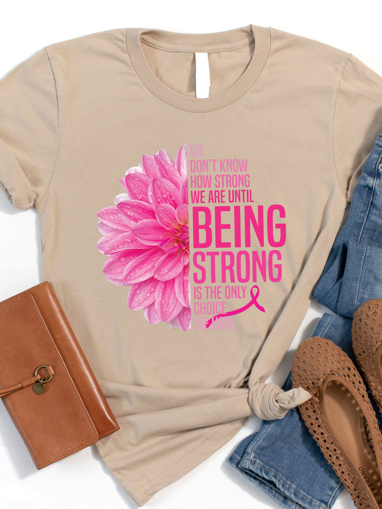 Cancer Strong Flower Graphic Tee