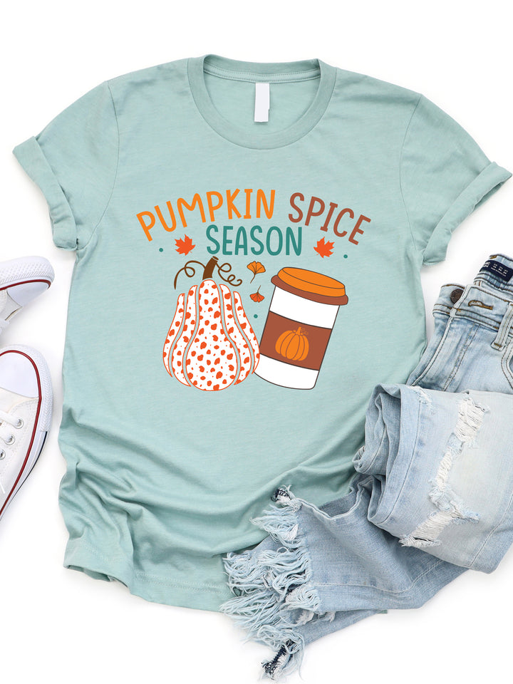 Pumpkin Spice Season Polka Dot Graphic Tee