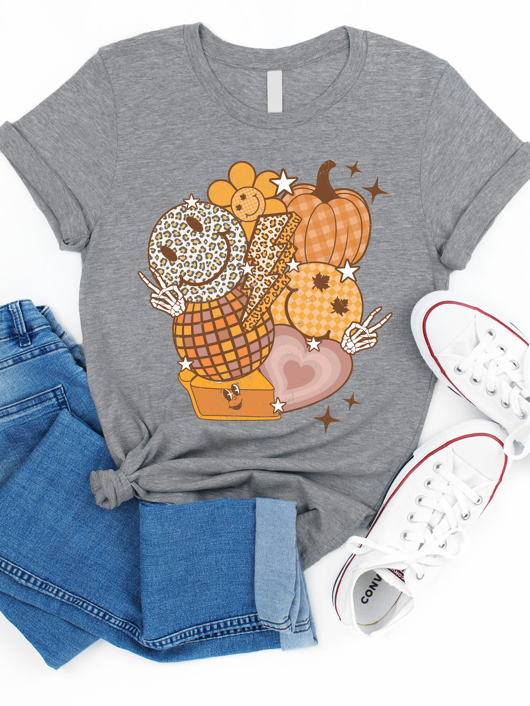 Pumpkin Smiley Disco - Graphic Tee