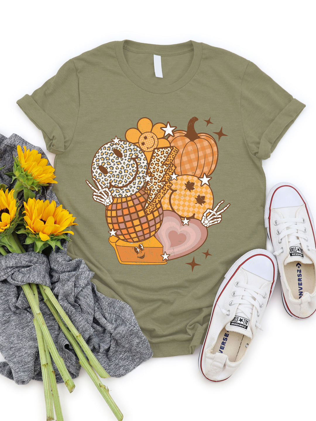 Pumpkin Smiley Disco - Graphic Tee