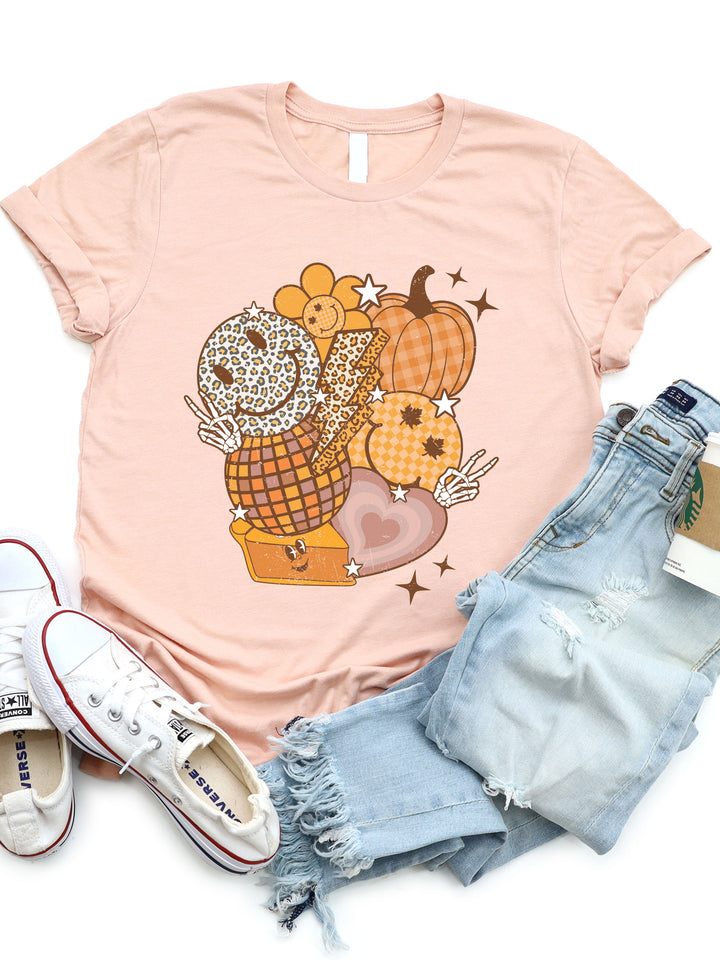 Pumpkin Smiley Disco - Graphic Tee