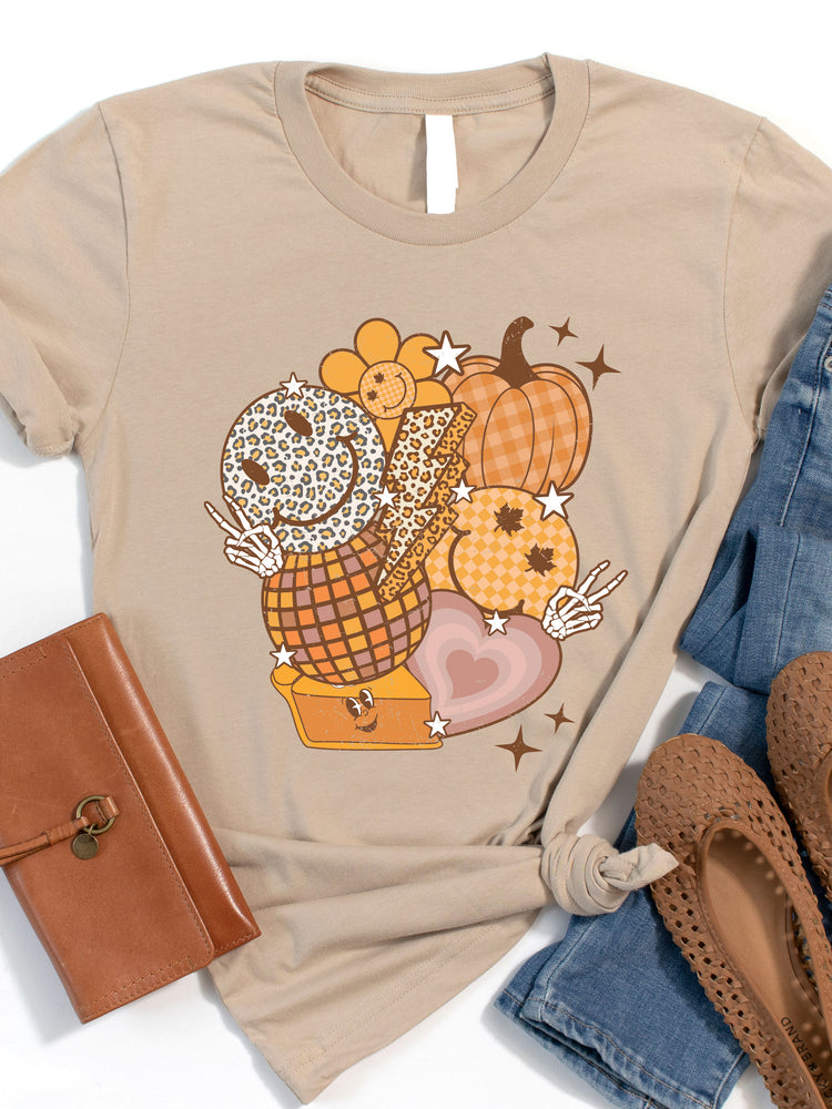 Pumpkin Smiley Disco - Graphic Tee
