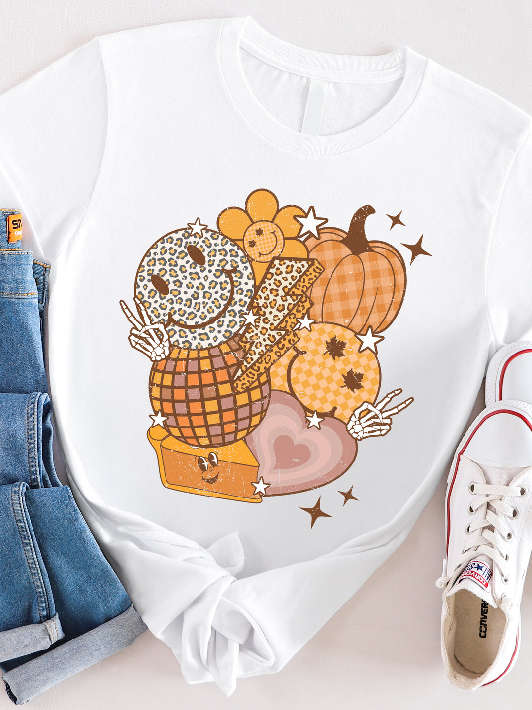 Pumpkin Smiley Disco - Graphic Tee