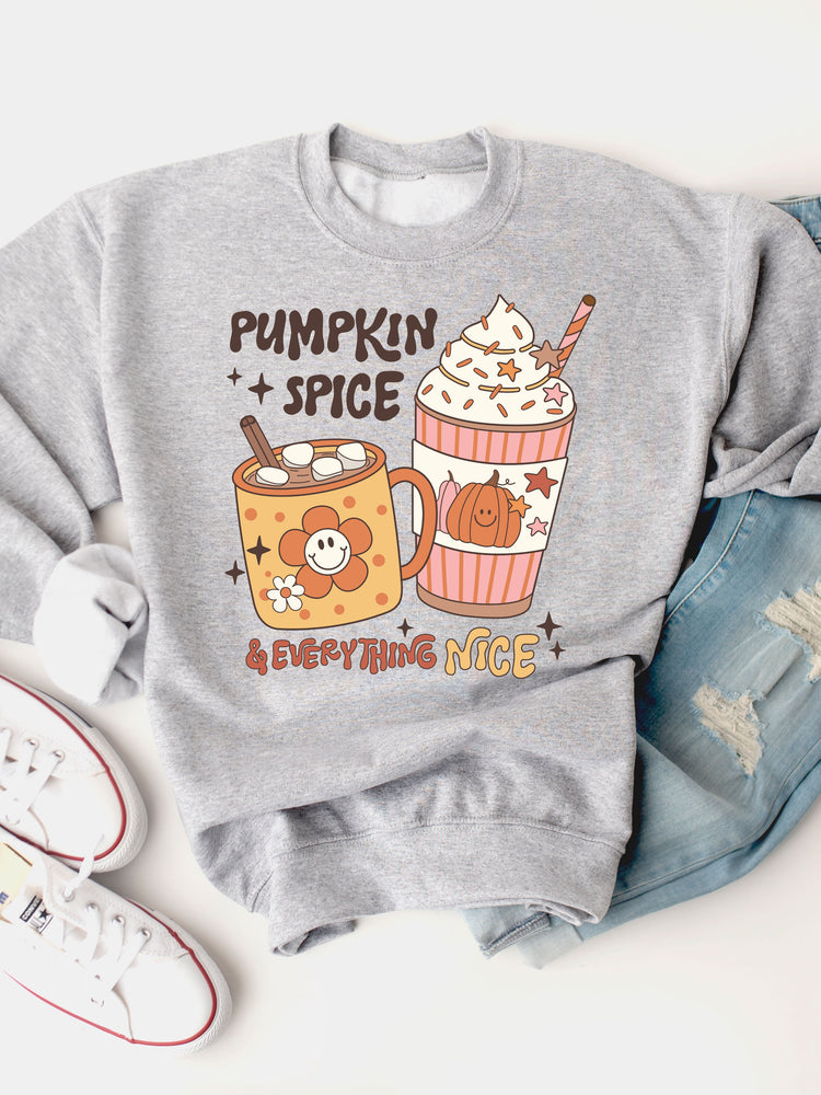 Pumpkin Spice & Everything Nice (Coffee Design) Graphic Sweatshirt