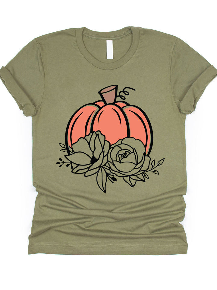 Floral Pumpkin Harvest Graphic Tee
