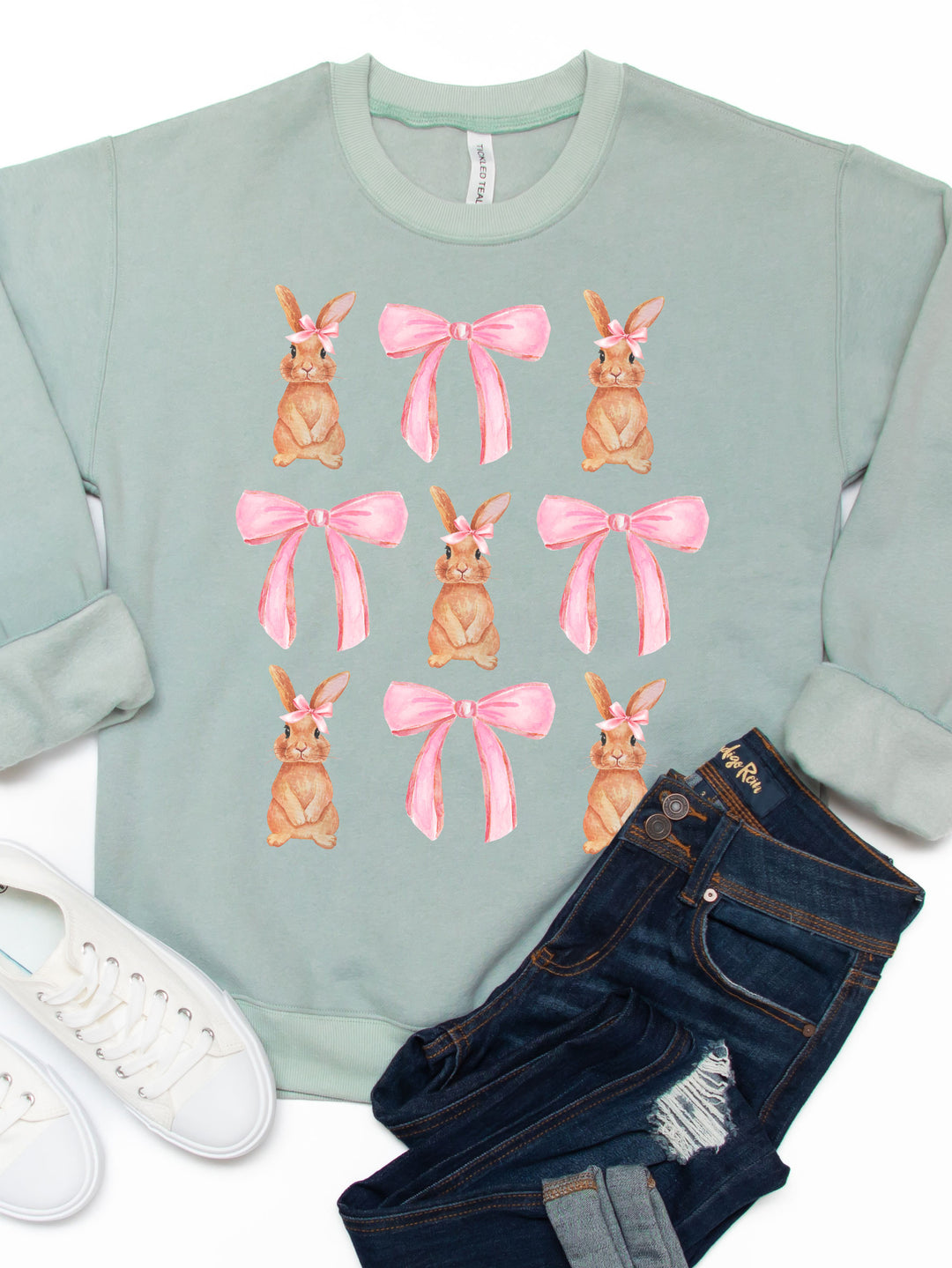 Bunnies and Bows Graphic Sweatshirt