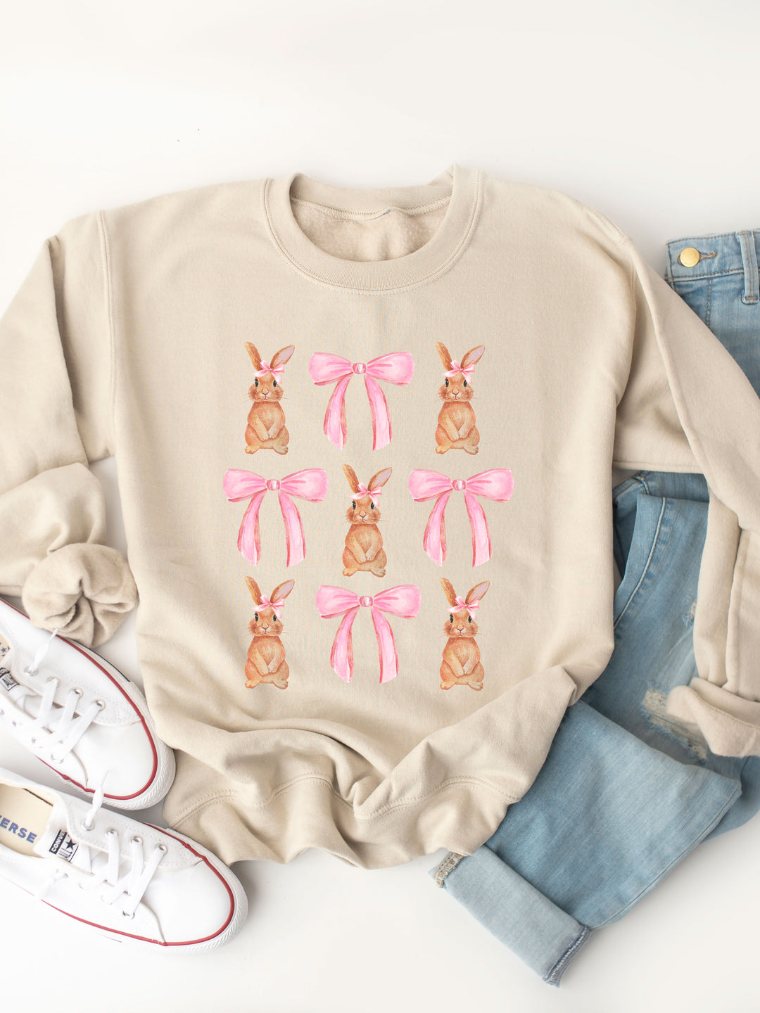 Bunnies and Bows Graphic Sweatshirt