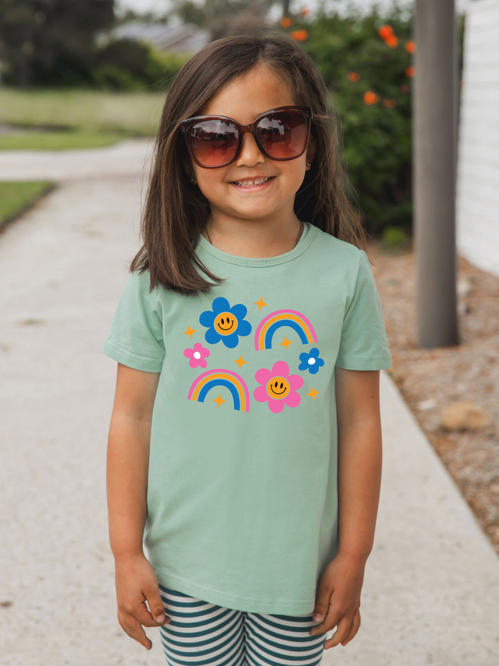 Rainbow Daisy Kids Graphic Tee