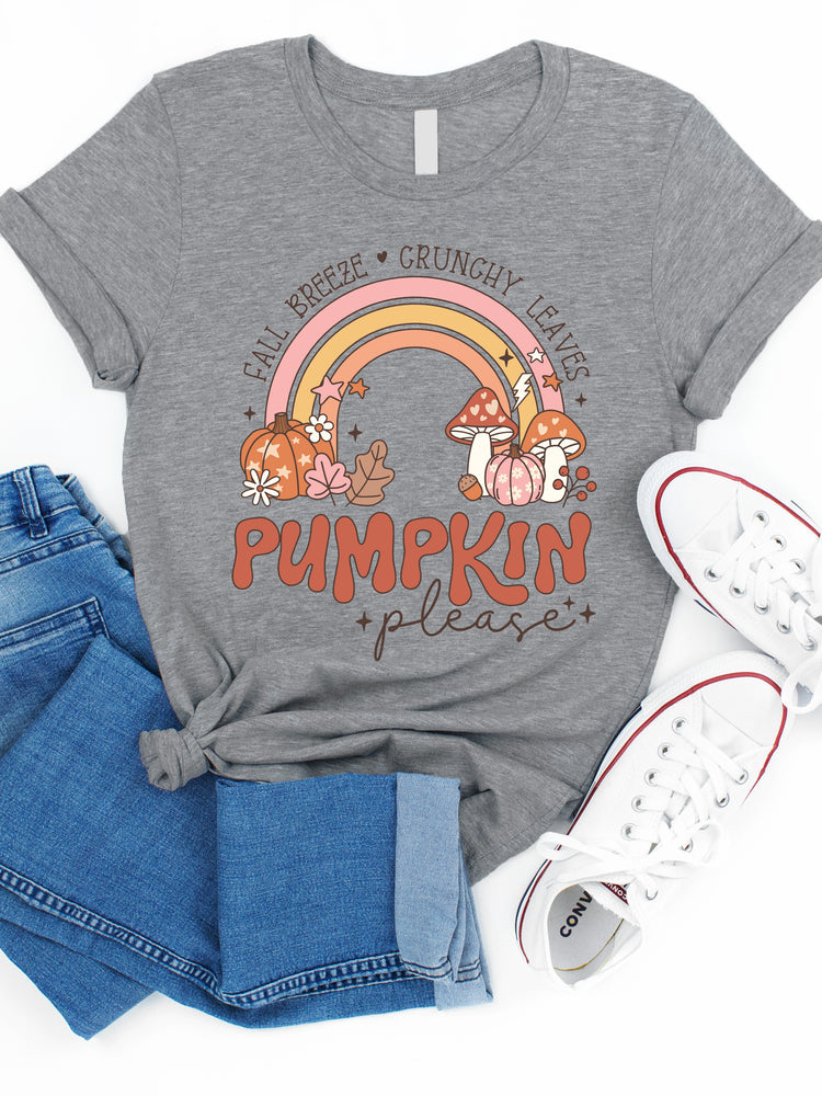 Rainbow Pumpkin Please Graphic Tee