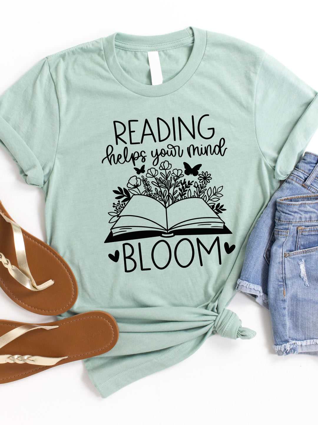 Reading helps your mind bloom Graphic Tee – Tickled Teal LLC