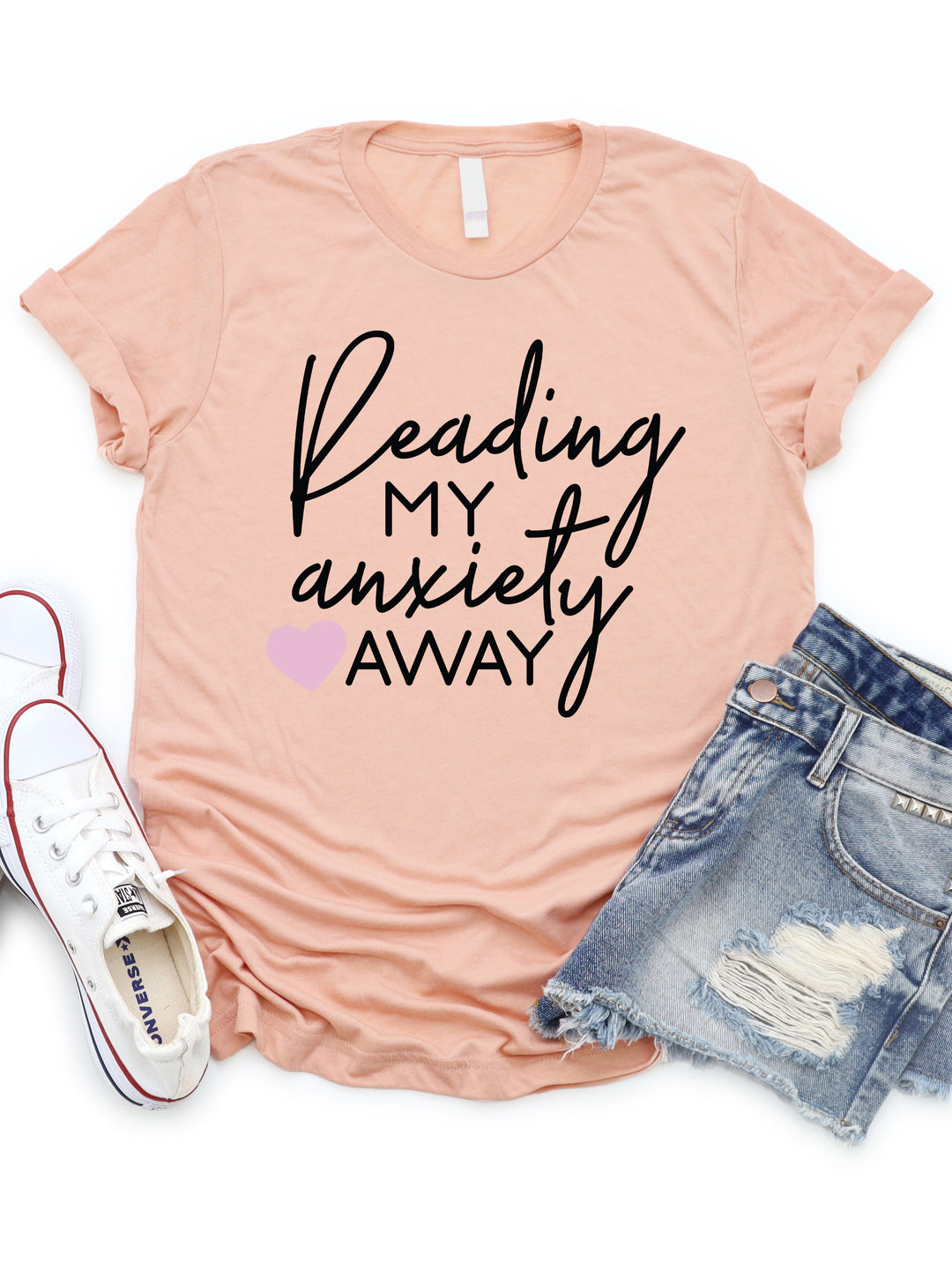 Reading my Anxiety Away Graphic Tee