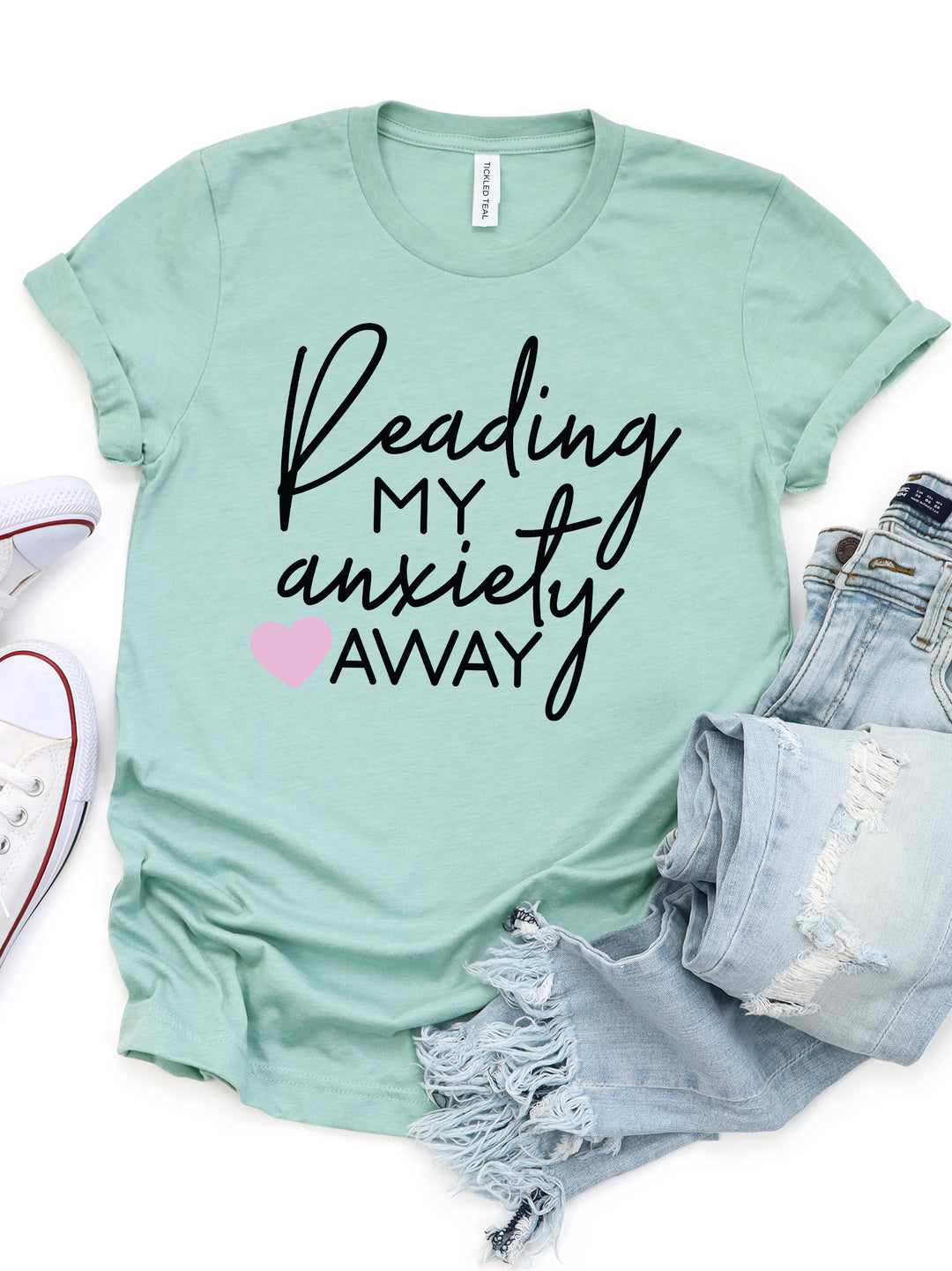 Reading my Anxiety Away Graphic Tee