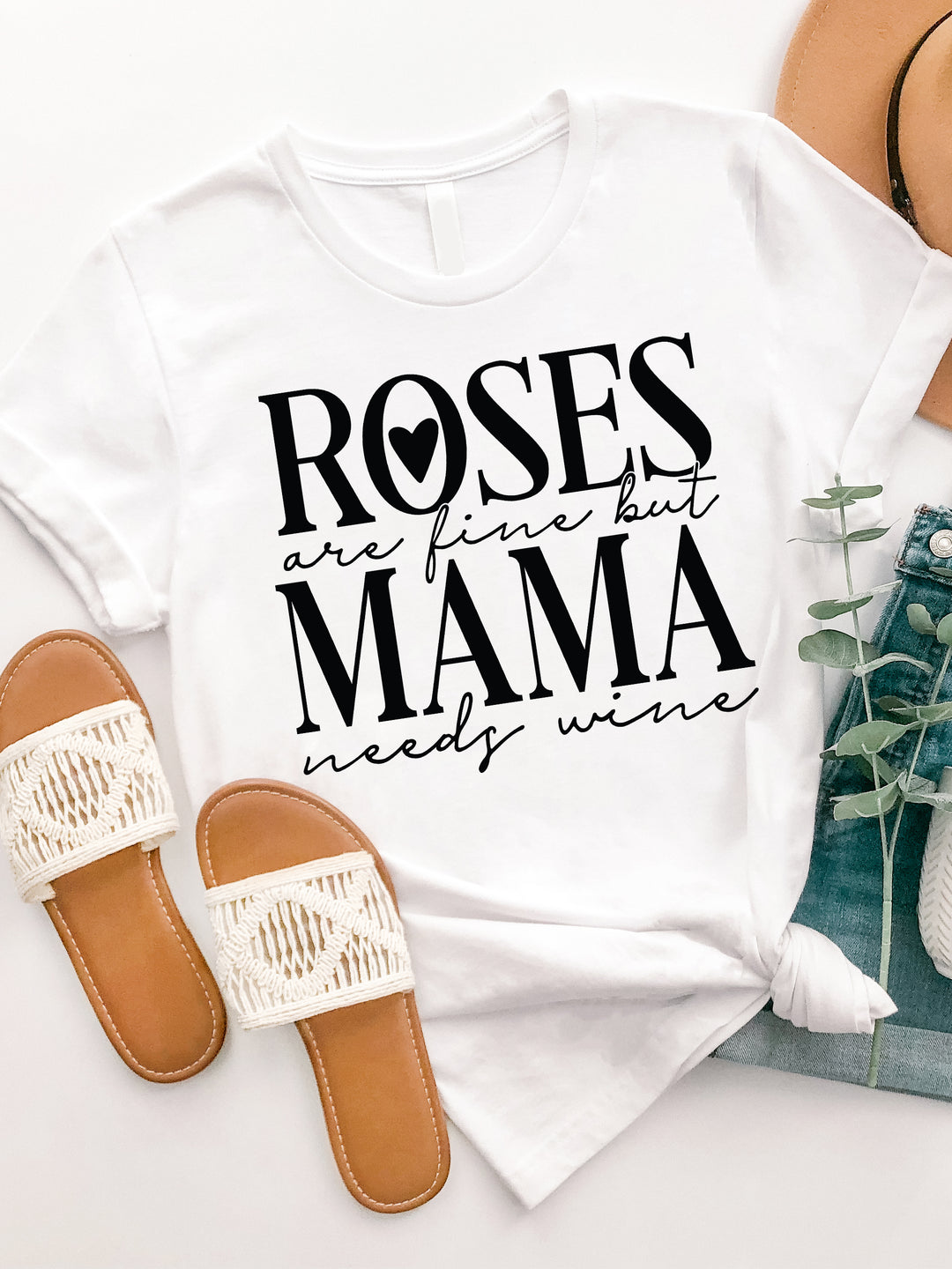 Roses are fine but Mama needs wine Graphic Tee