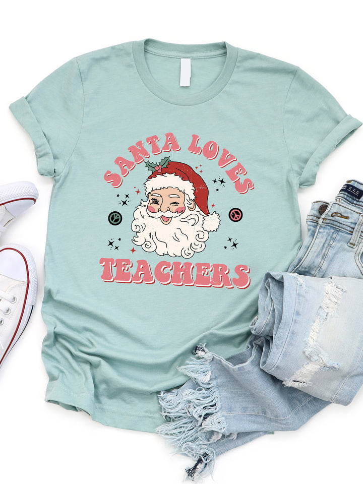 Santa Loves Teachers Graphic Tee