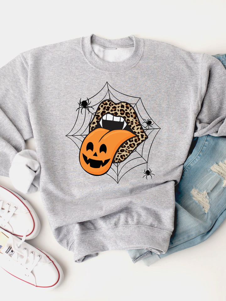 Spooky Tongue Graphic Sweatshirt
