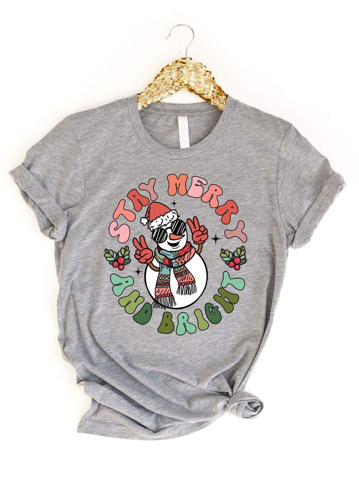 Stay Merry & Bright Snowman Graphic Tee