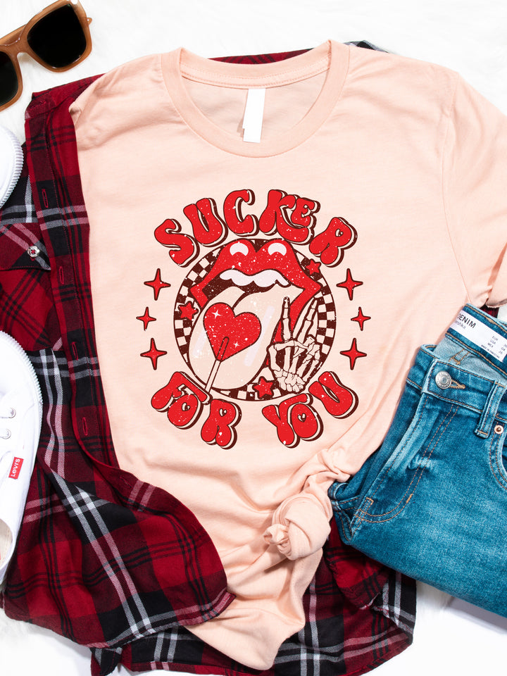Sucker for You Lips Graphic Tee