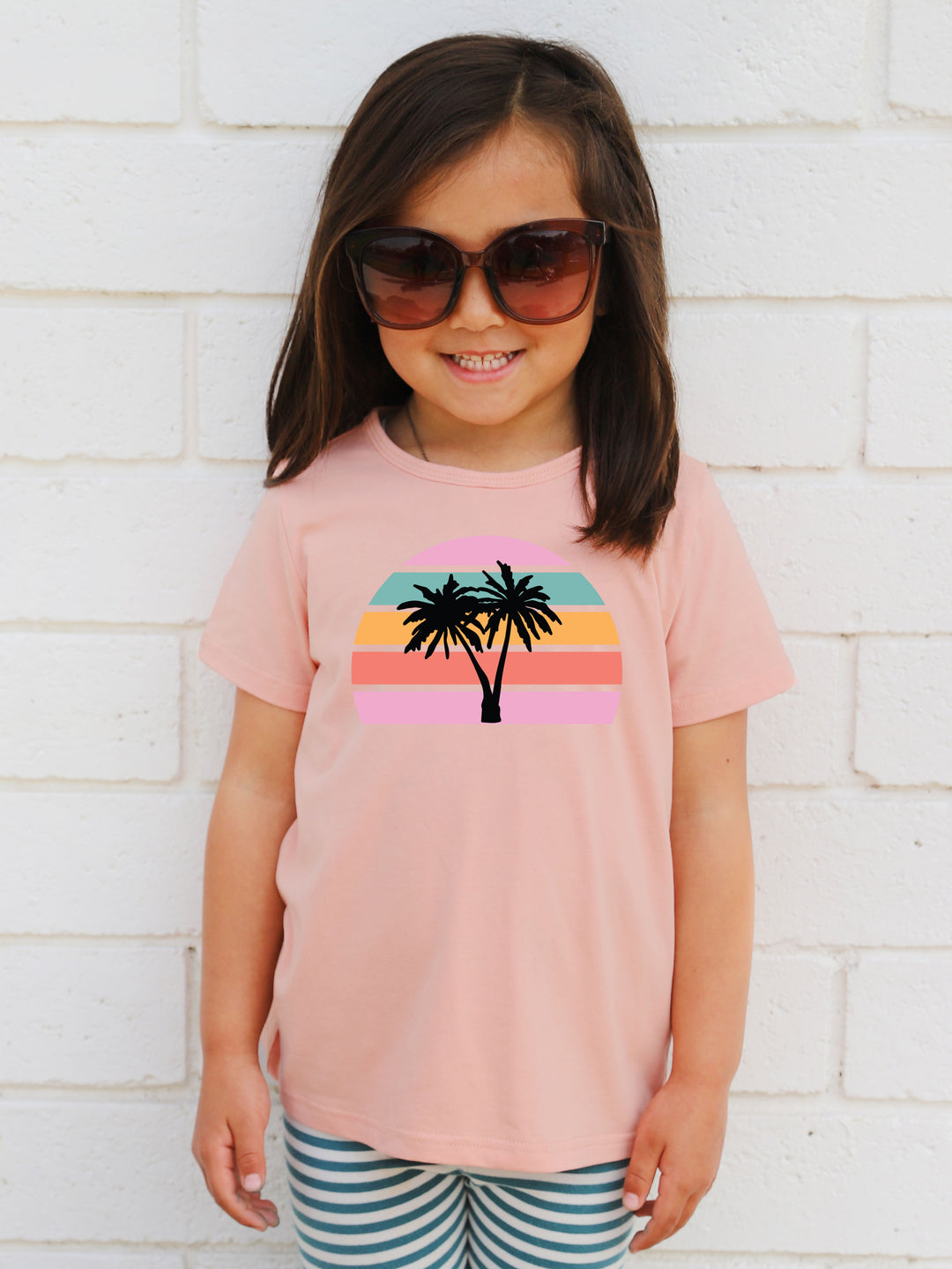 Sunset Palm Tree Kids Graphic Tee
