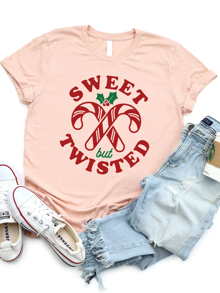 Sweet But Twisted Candy Cane Graphic Tee