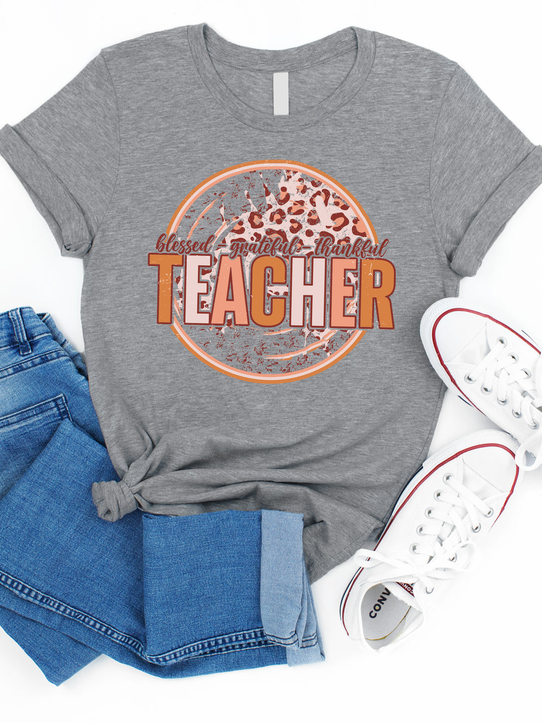 Teacher Circle Cheetah Graphic Tee