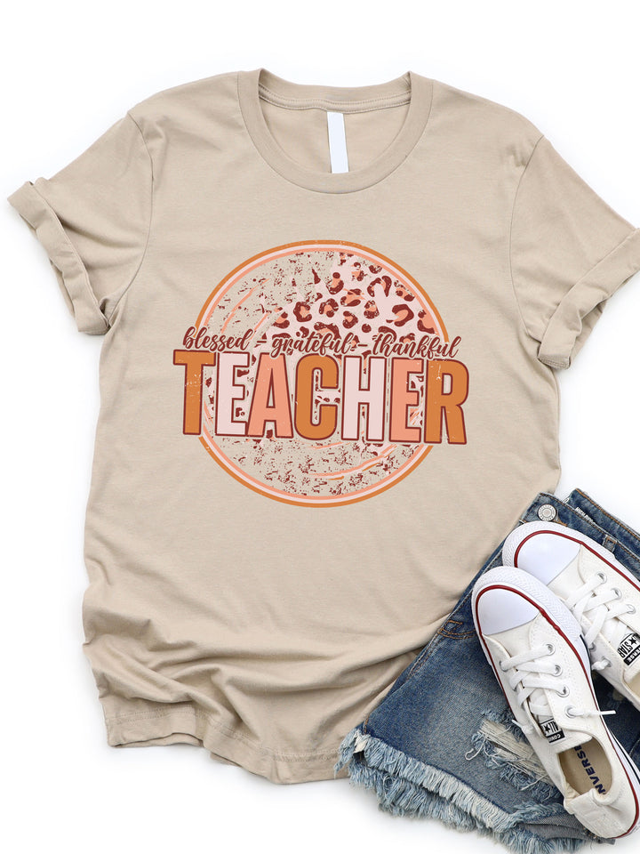 Teacher Circle Cheetah Graphic Tee