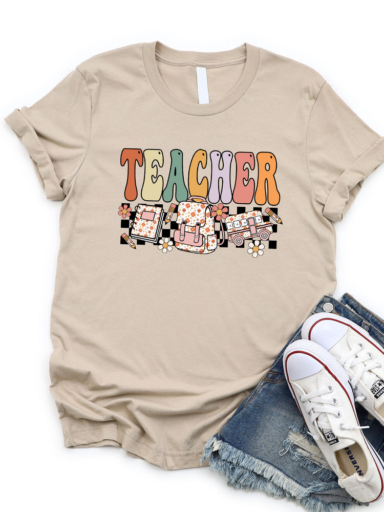 Retro Floral Teacher Graphic Tee