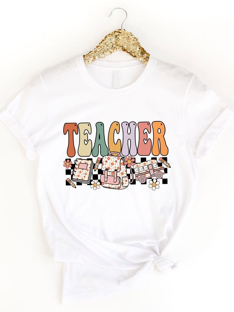 Retro Floral Teacher Graphic Tee