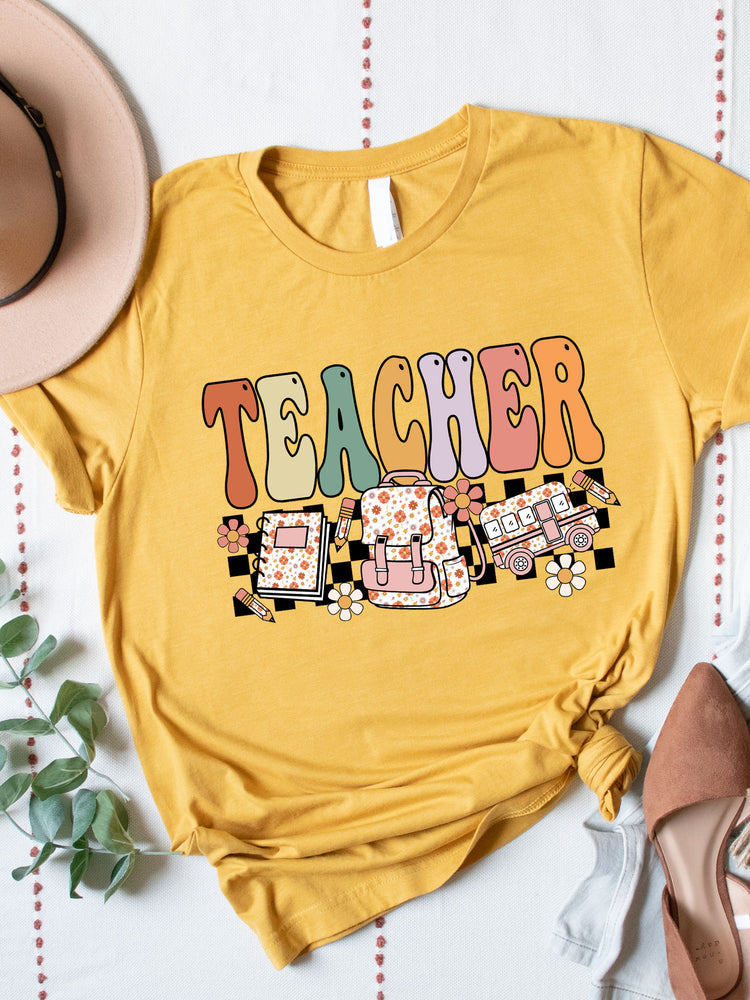 Retro Floral Teacher Graphic Tee