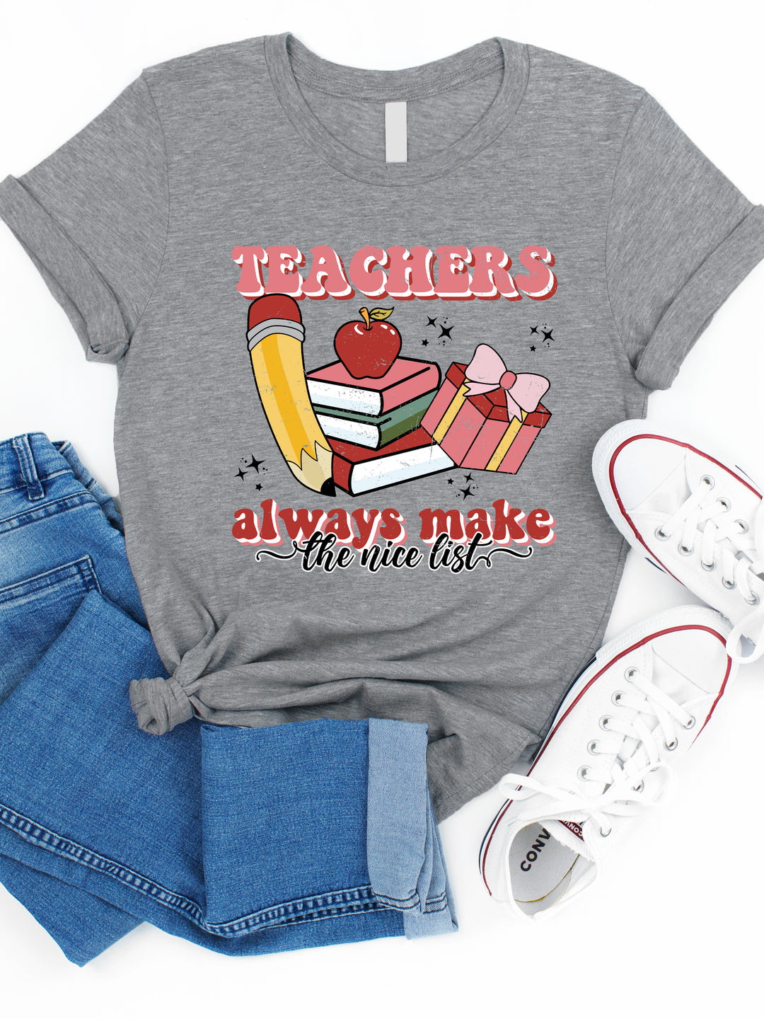 Teachers Always Make The Nice List Graphic Tee