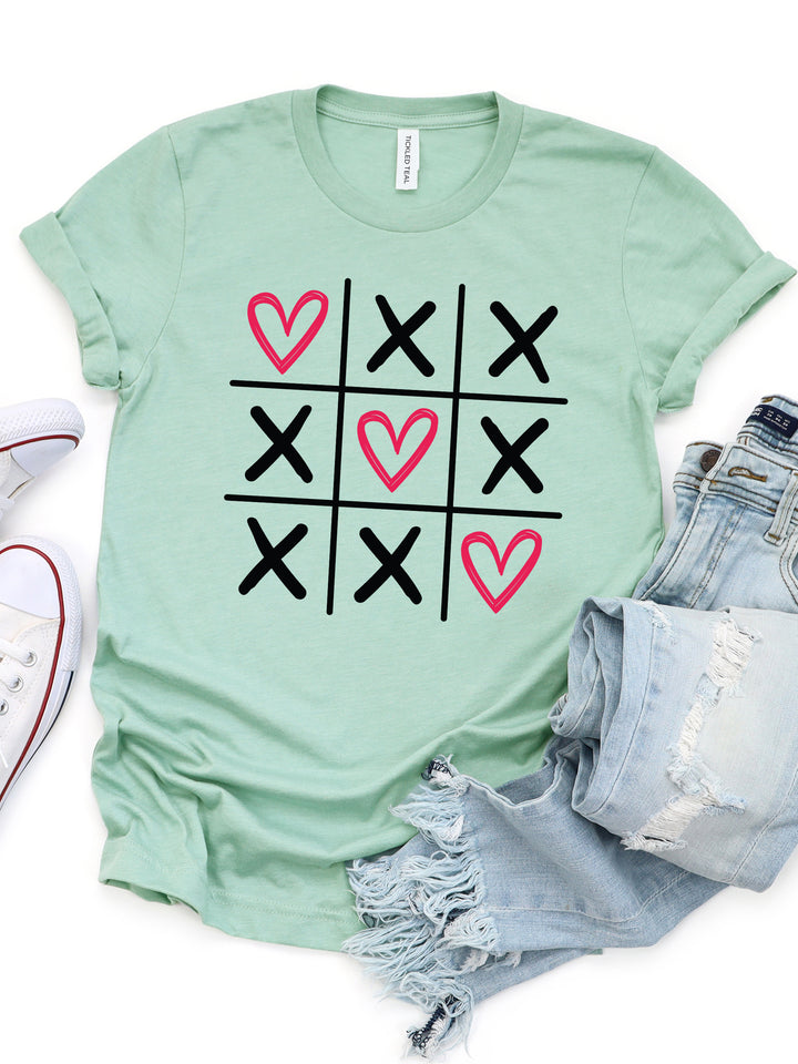 Tic Tac Toe Valentine Graphic Tee