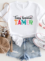 Tiny Human Tamer Teacher Graphic Tee