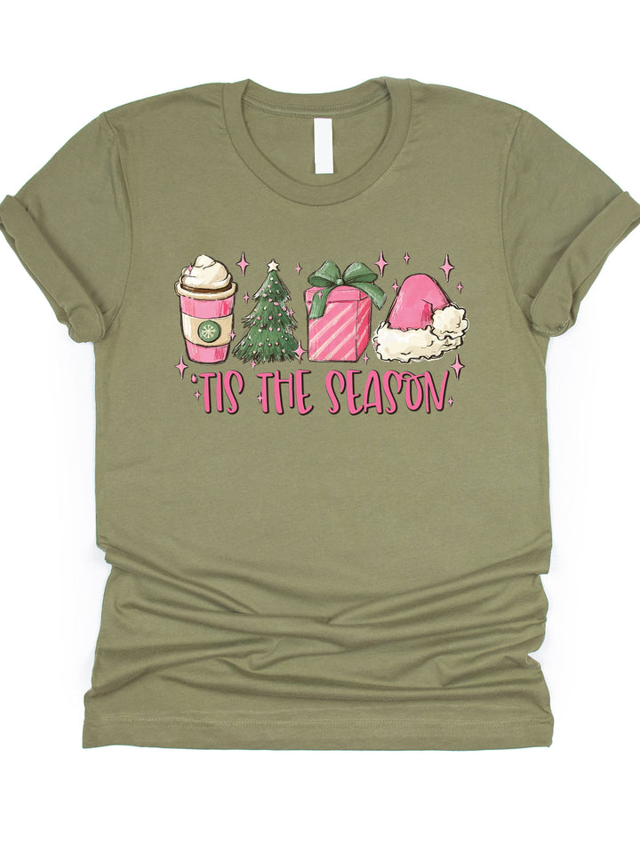 Tis The Season Pink Graphic Tee