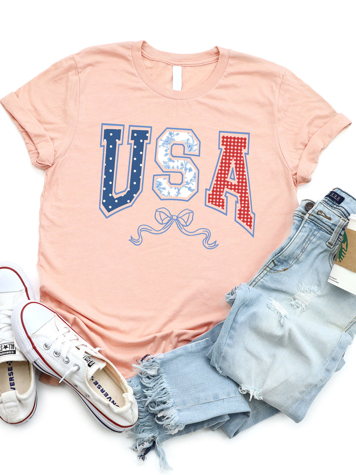 Patterned USA Graphic Tee