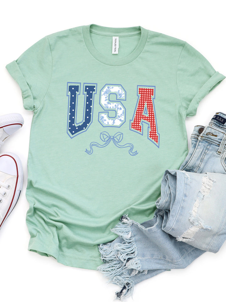 Patterned USA Graphic Tee