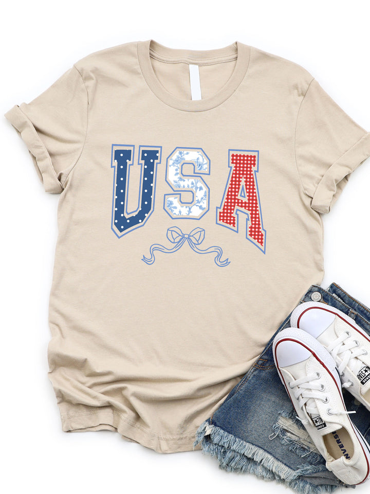 Patterned USA Graphic Tee