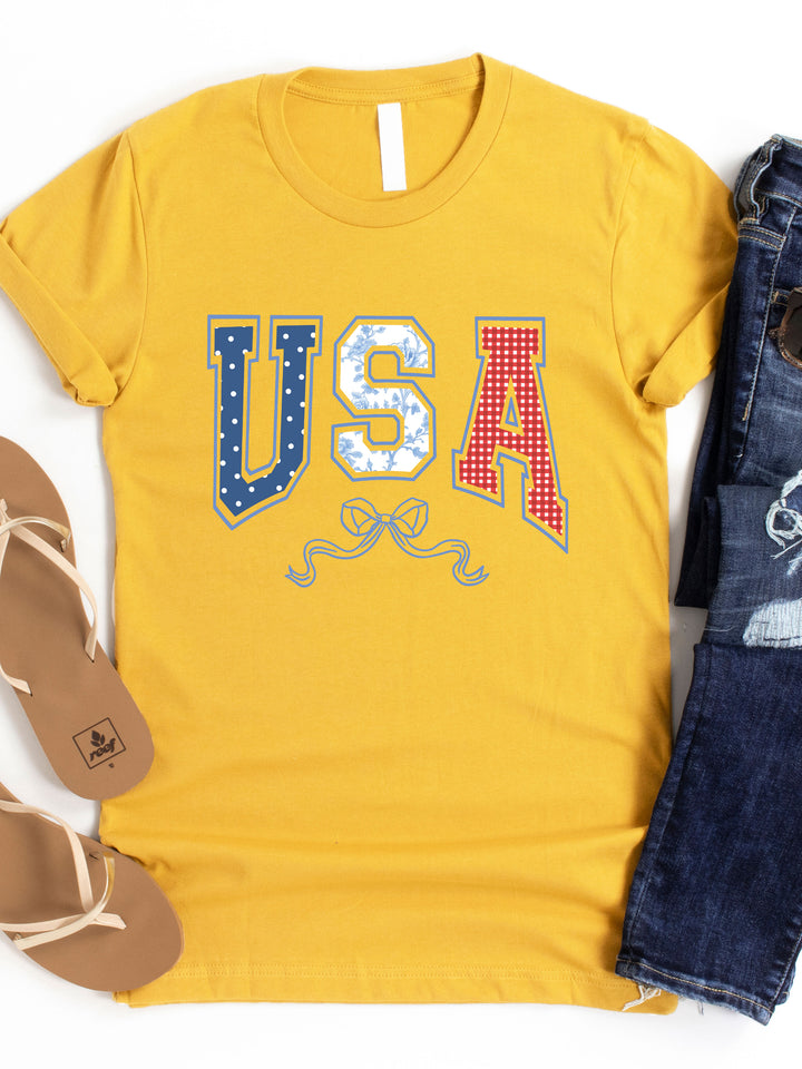 Patterned USA Graphic Tee