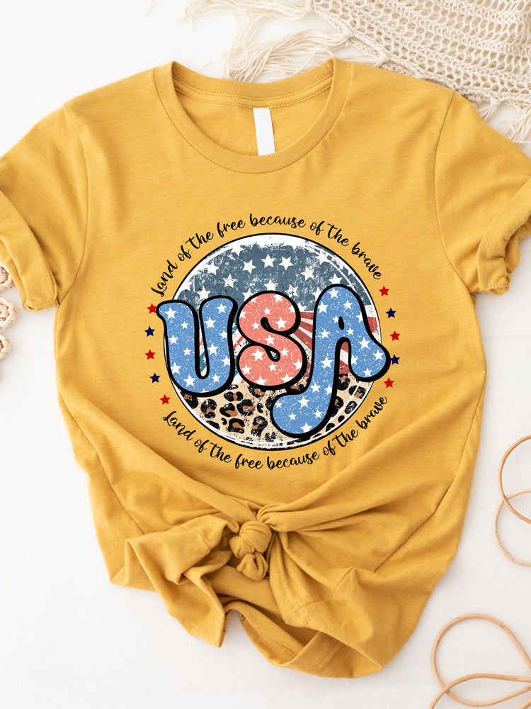 Land of the Free USA Graphic Tee