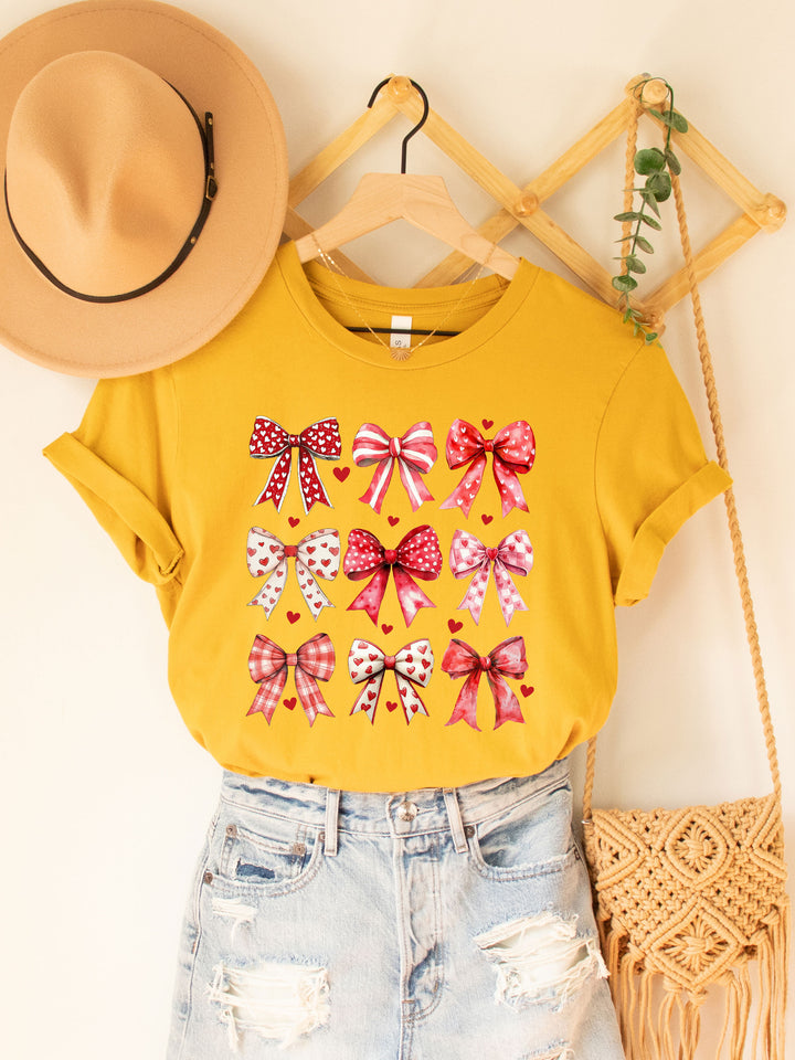 Valentine Patterned Bows Graphic Tee