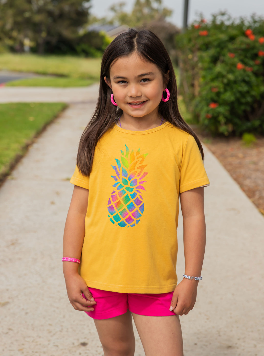 Watercolor Pineapple Kids Graphic Tee